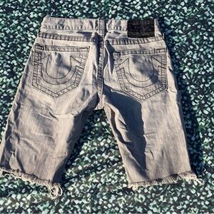 True Religion Men's Grey Denim Cut-Off Shorts - Size 31